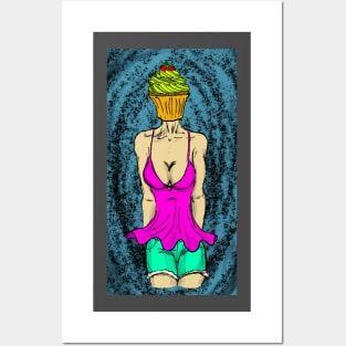 Cupcake Woman Posters and Art